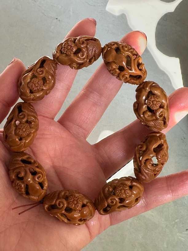 橄榄核雕福禄寿手串