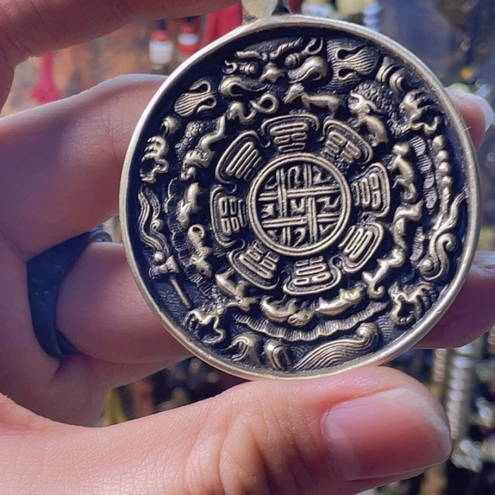 天铁白铜利马铜九宫八卦牌子，一个福利，