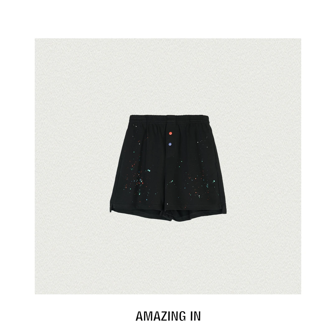 AMAZING IN | 棉质 | 时髦松紧腰泼墨短裤 A250626-AI56BDT15437B