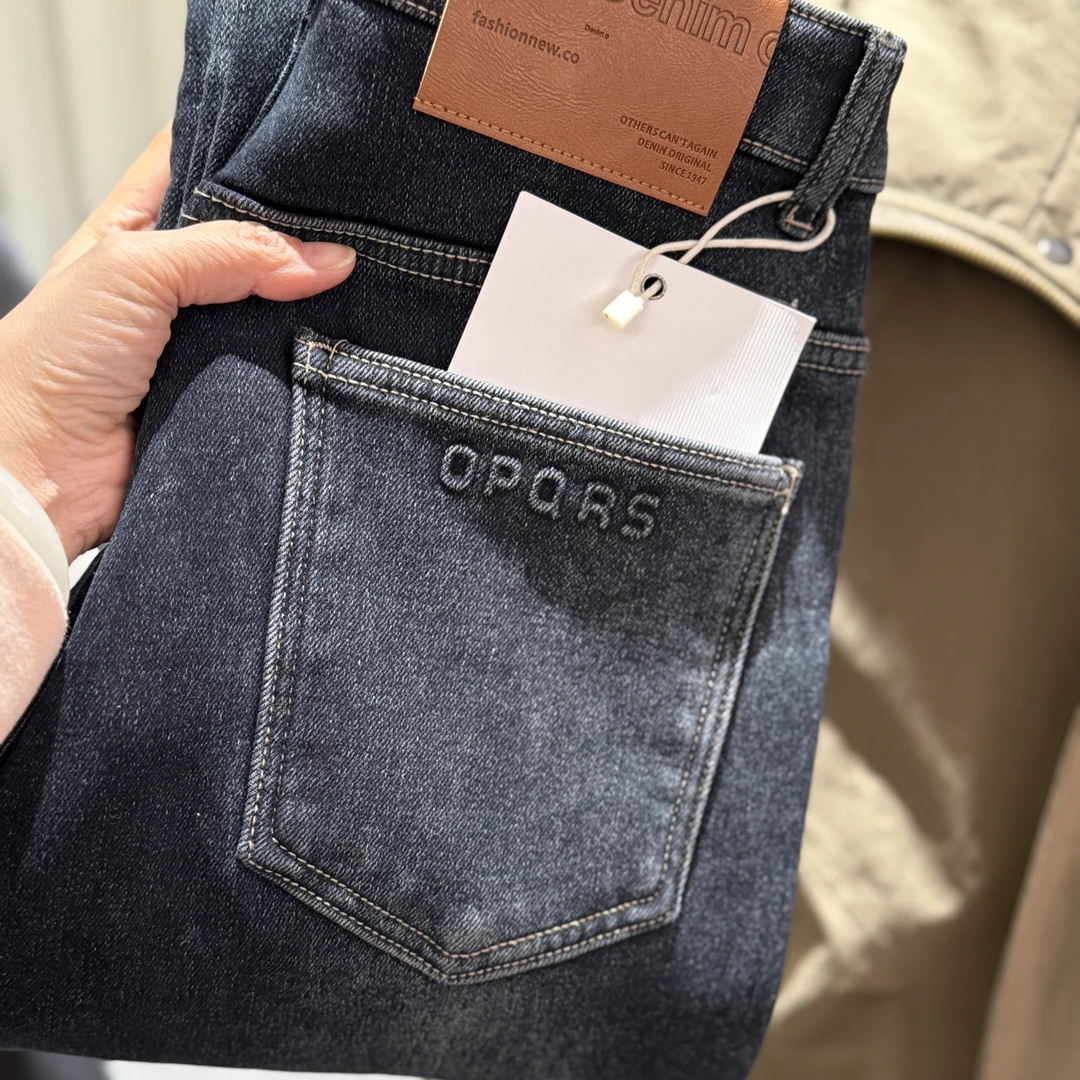 男士加绒加厚直筒牛仔裤#9130