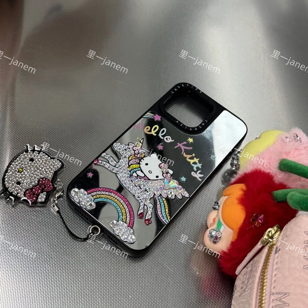 kitty猫1211151413网红懒懒水钻手机适用高级promax苹果满钻镶钻