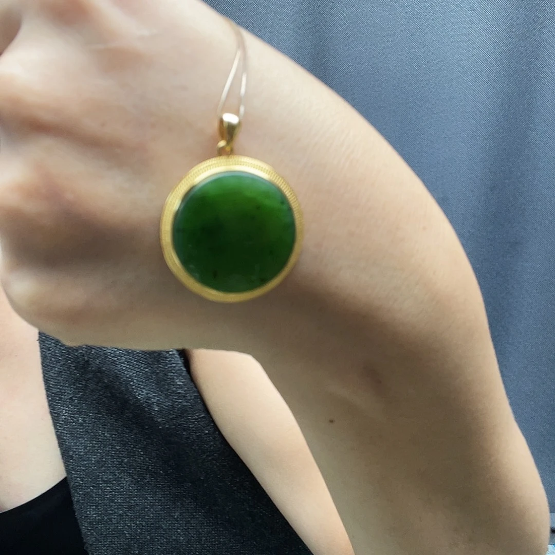 和田玉银S925镶嵌颈饰