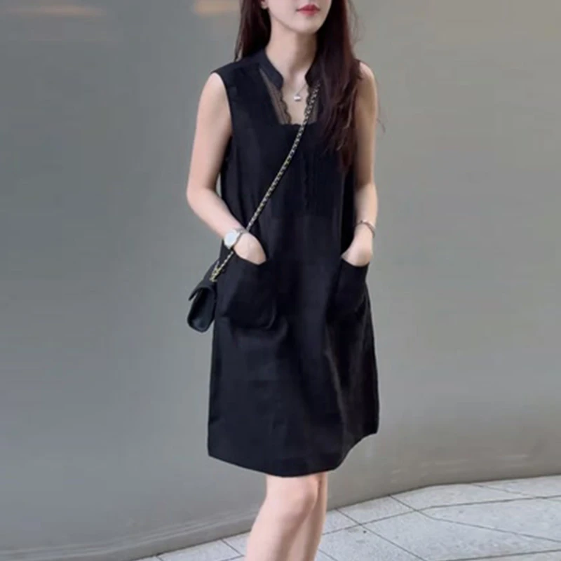 欧货时尚设计感中长款轻熟风高级感背心裙女夏2025新款气质连衣裙