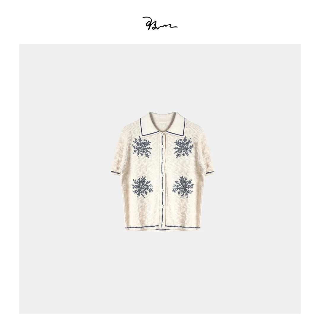 【空然】陆一口定制刺绣短袖针织衫