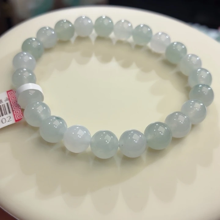 翡翠未镶嵌手链冰胶马卡龙卡8.4