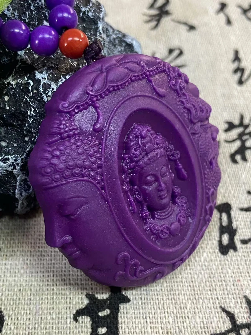 117 深紫三面佛吊牌 --多样性发其一 经典款气质时尚精美挂坠593