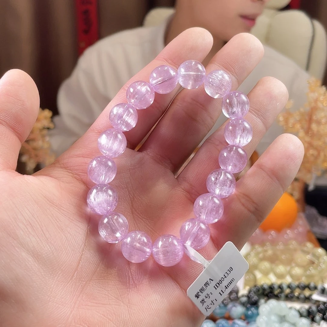 锂辉石手串未镶嵌紫锂辉A11.4mm