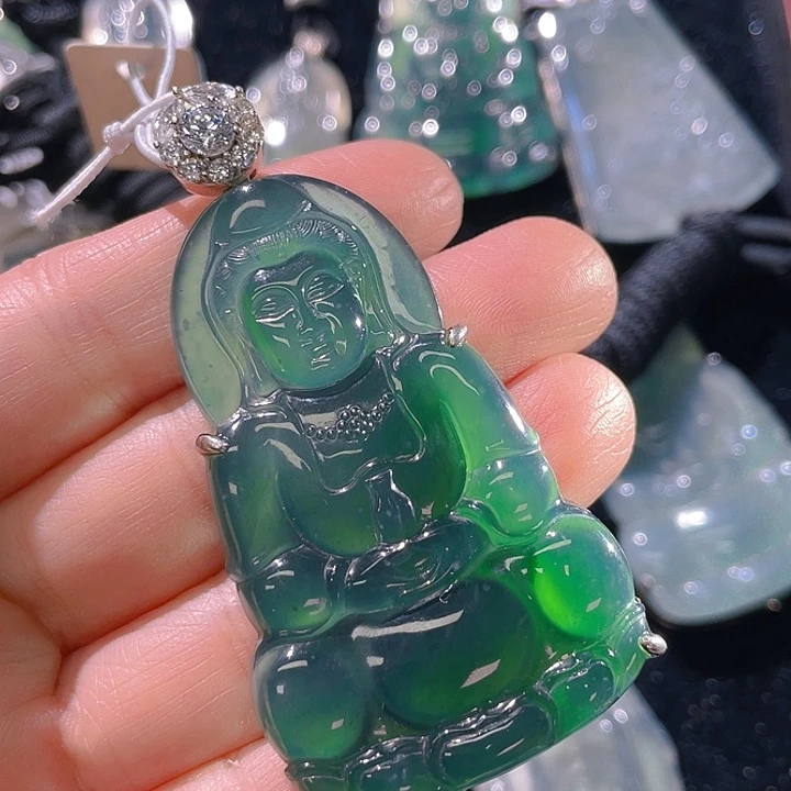 翡翠颈饰银S925镶嵌21，