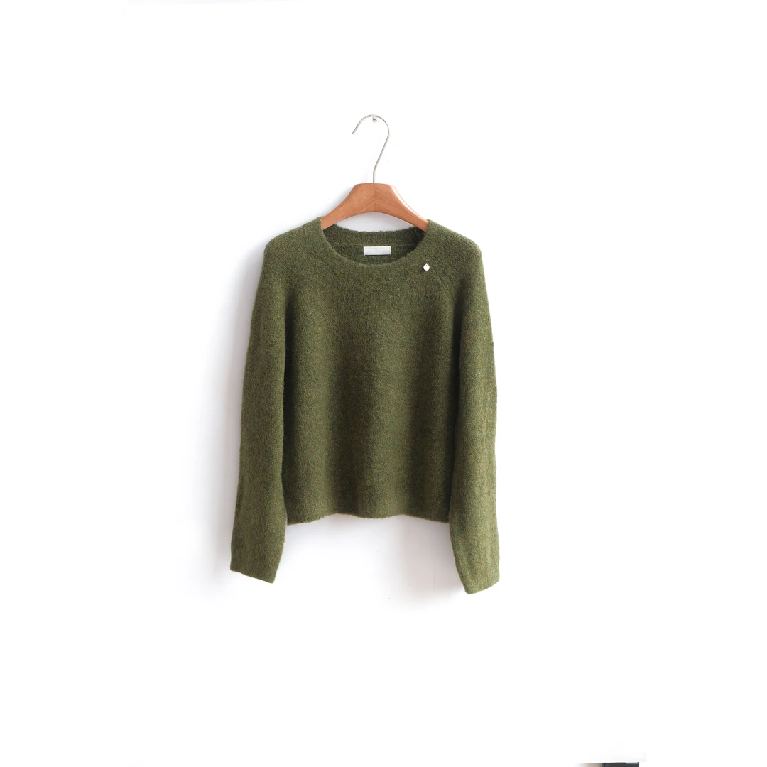 【高品彩驼毛衣】秋冬简约毛衣纯色套头加厚宽松毛衣外穿上衣25180S