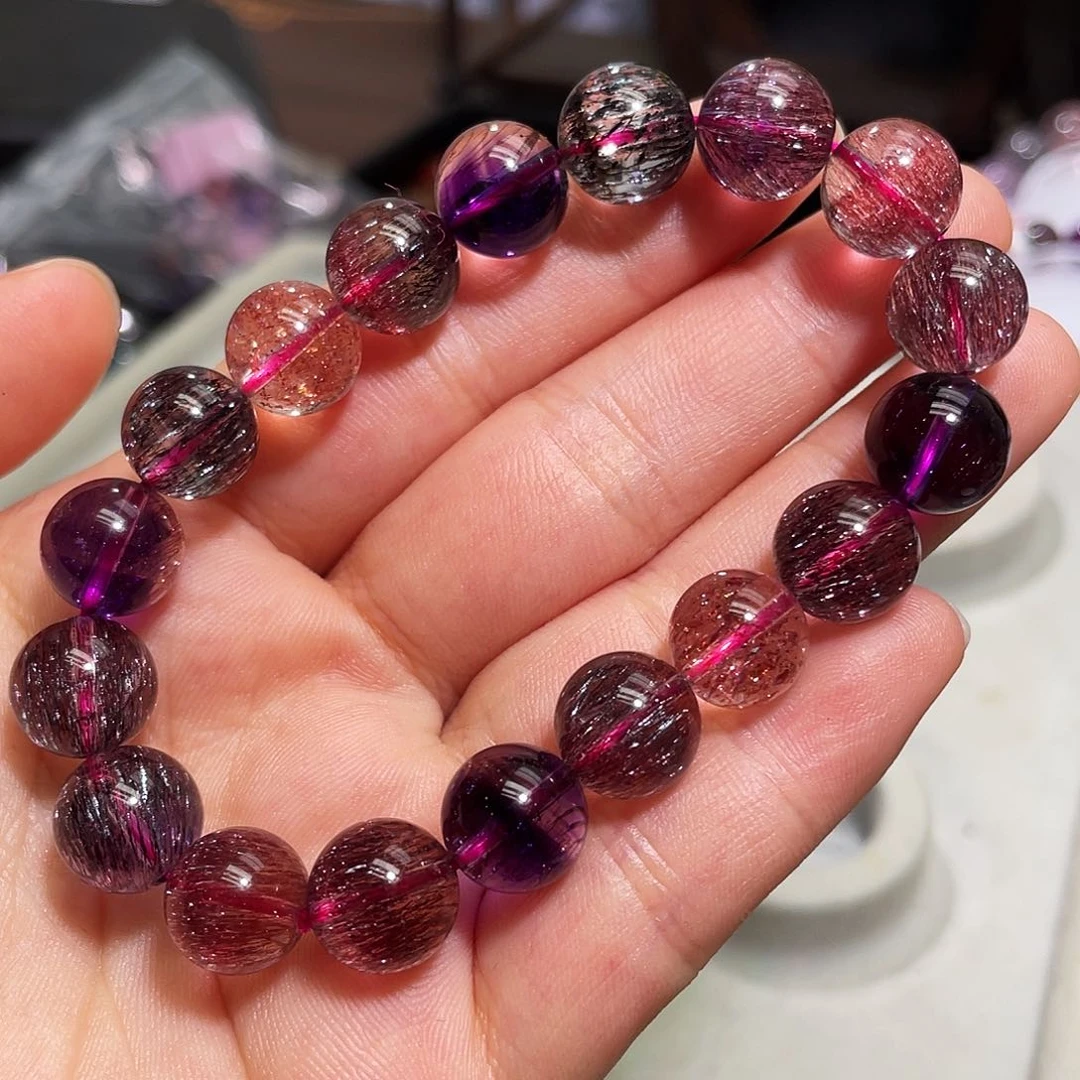 水晶手链未镶嵌黑加仑顶级11.3