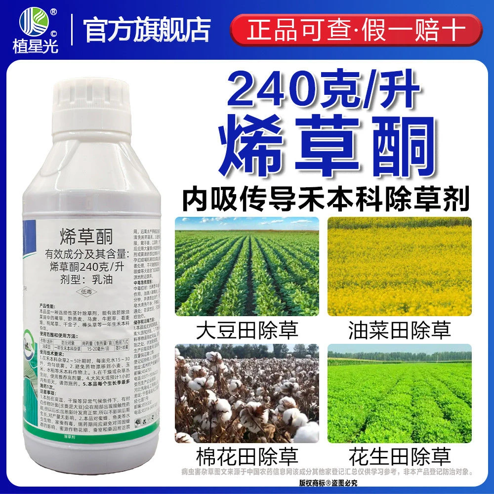 240克/升烯草酮大蒜牛筋草稗草禾本科杂草专除油菜花生专用除草剂