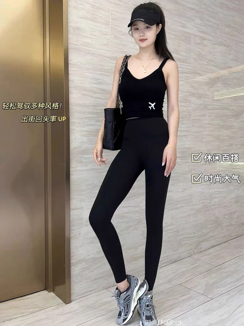 1026断码清款交叉蚂蚁腰鲨鱼裤春夏薄款提臀高腰瑜伽九分芭比裤