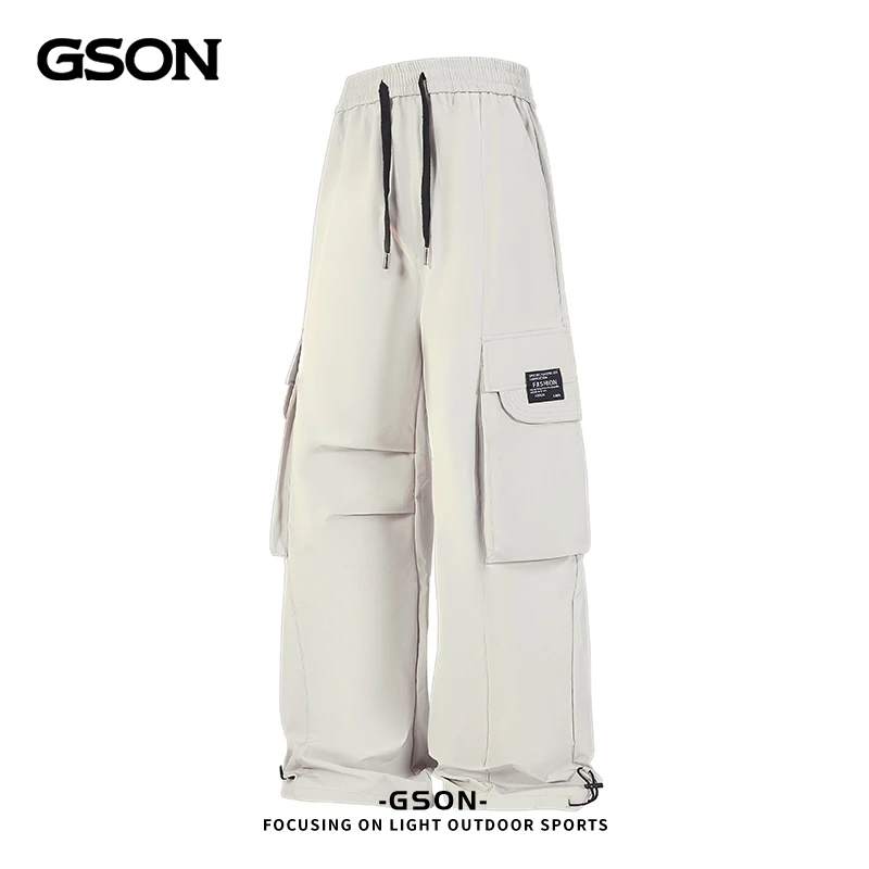 GSON春季潮牌工装裤子男女款新款多口袋宽松束脚休闲长裤