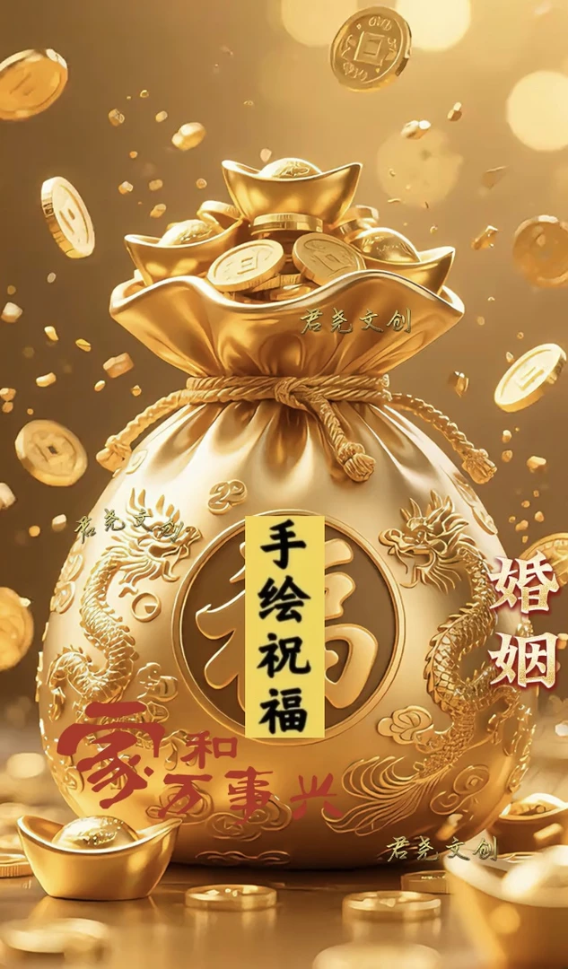 7号 老师推荐 家庭 和和美美手绘卡 福袋生肖挂饰