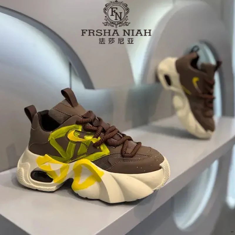 法莎尼亚潮牌男鞋秋季新款时尚休闲鞋厚底增高气垫减震老爹鞋男