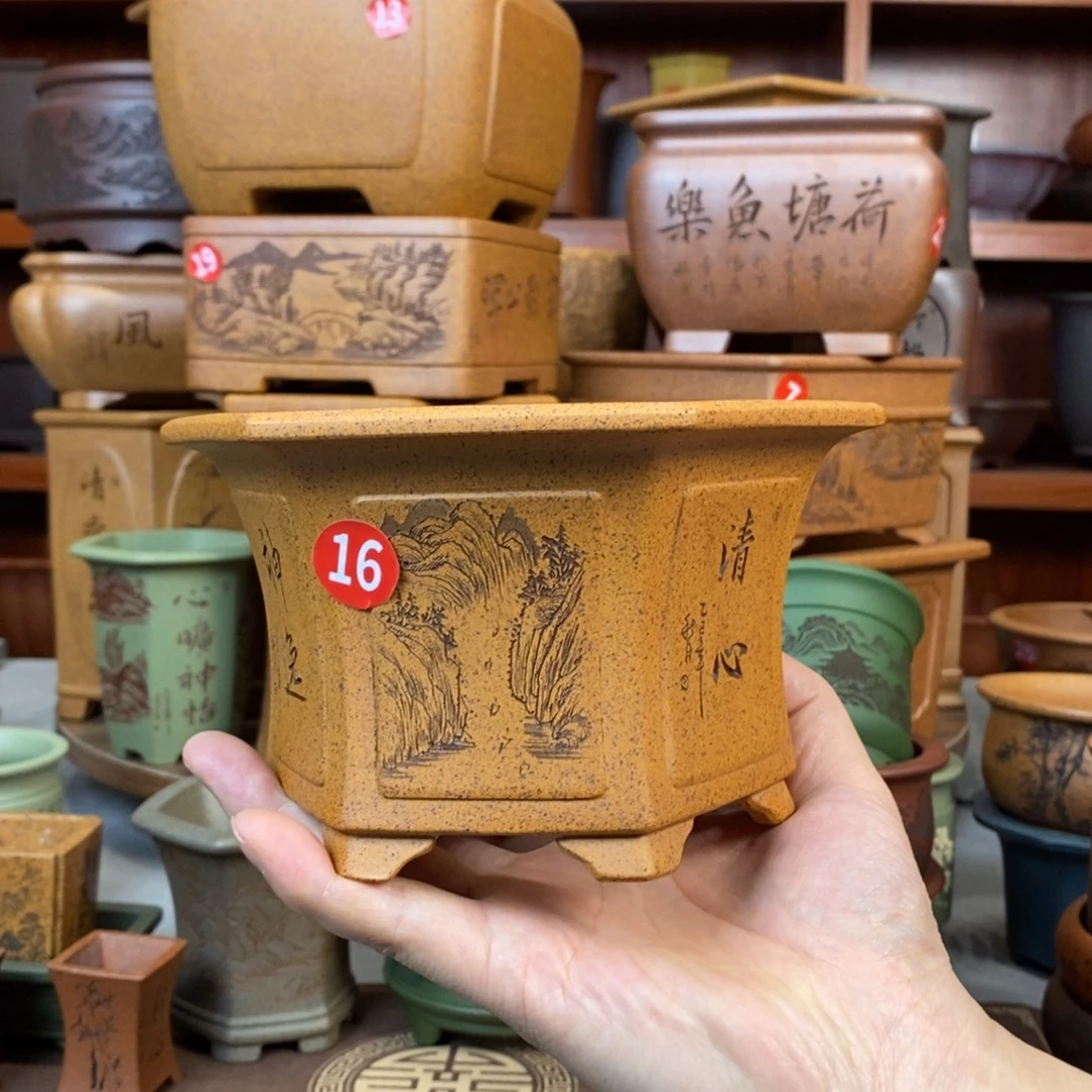 紫砂花盆盆景花盆小