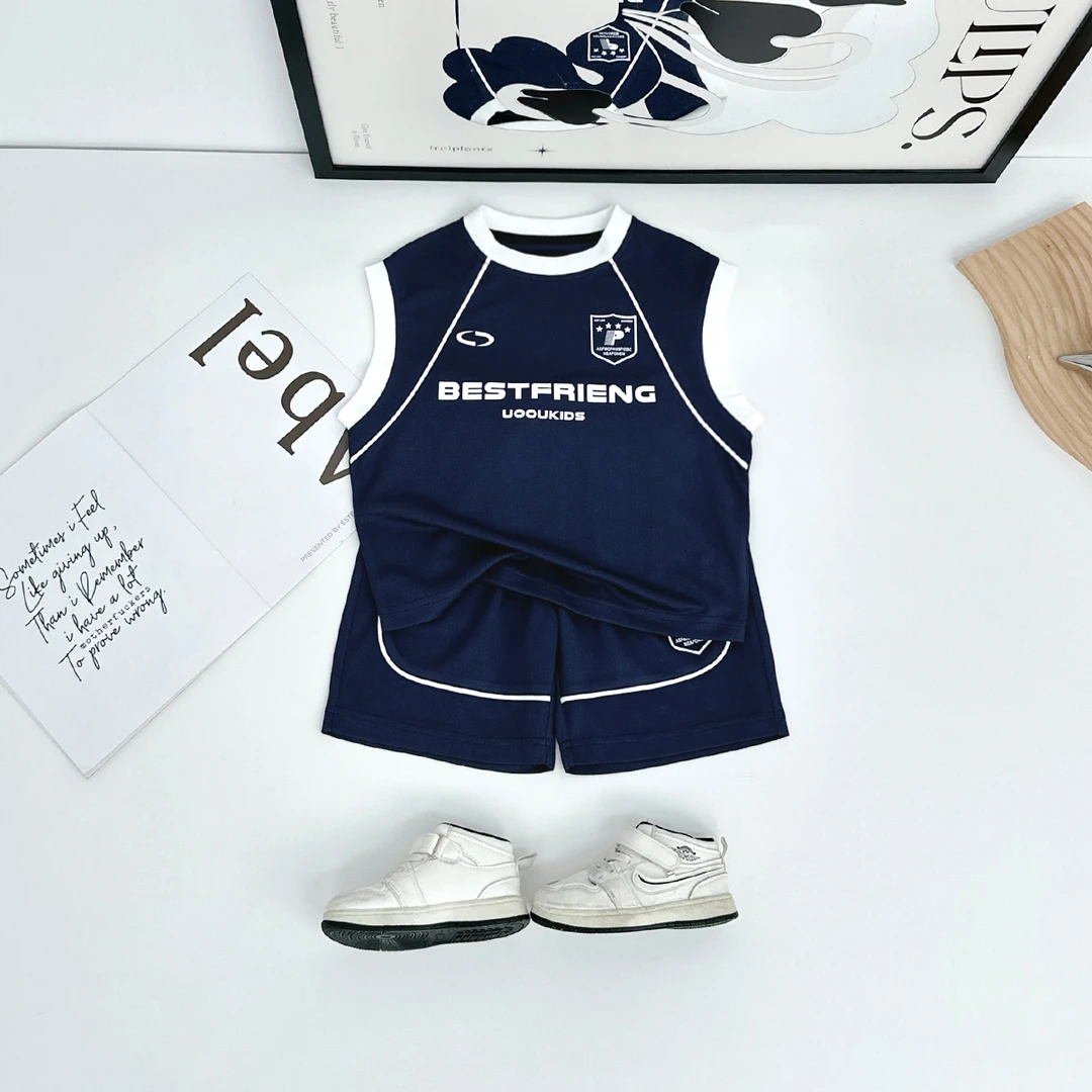 儿童套装夏季2025新款男童运动两件套时尚潮牌WGZ116悠悠童话童装