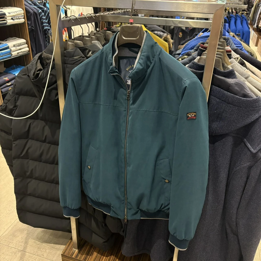 福福意大利 不退换 保鲨 男款蓝绿色棉服夹克