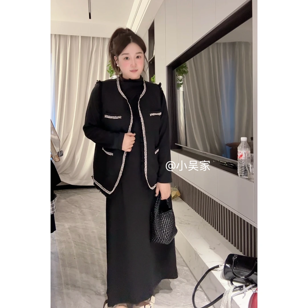 「小吴家」韩系小香风马甲➕连衣裙两件套显瘦百搭