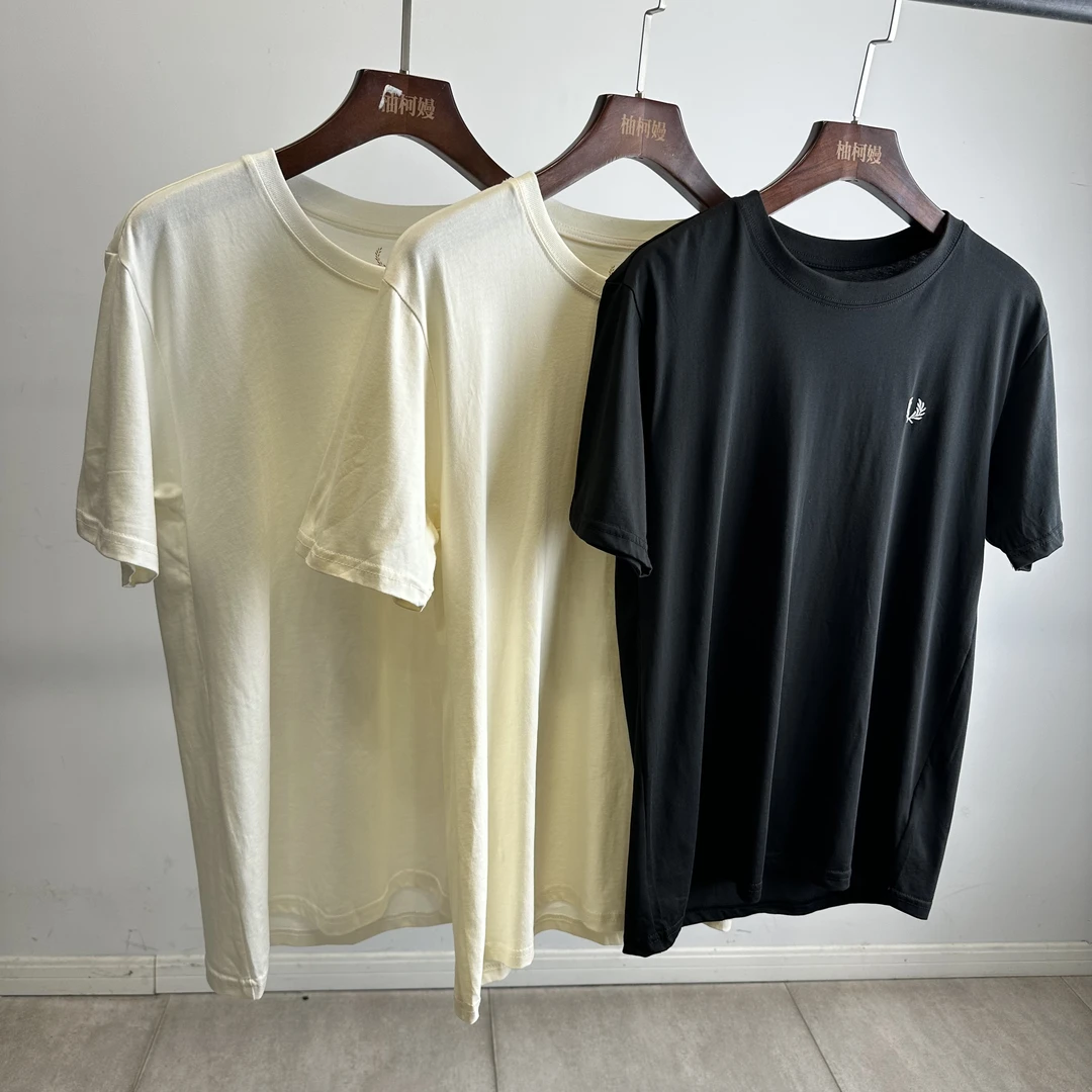 夏季男士弹力水洗棉刺绣圆领短袖百搭汗衫简约T恤5523