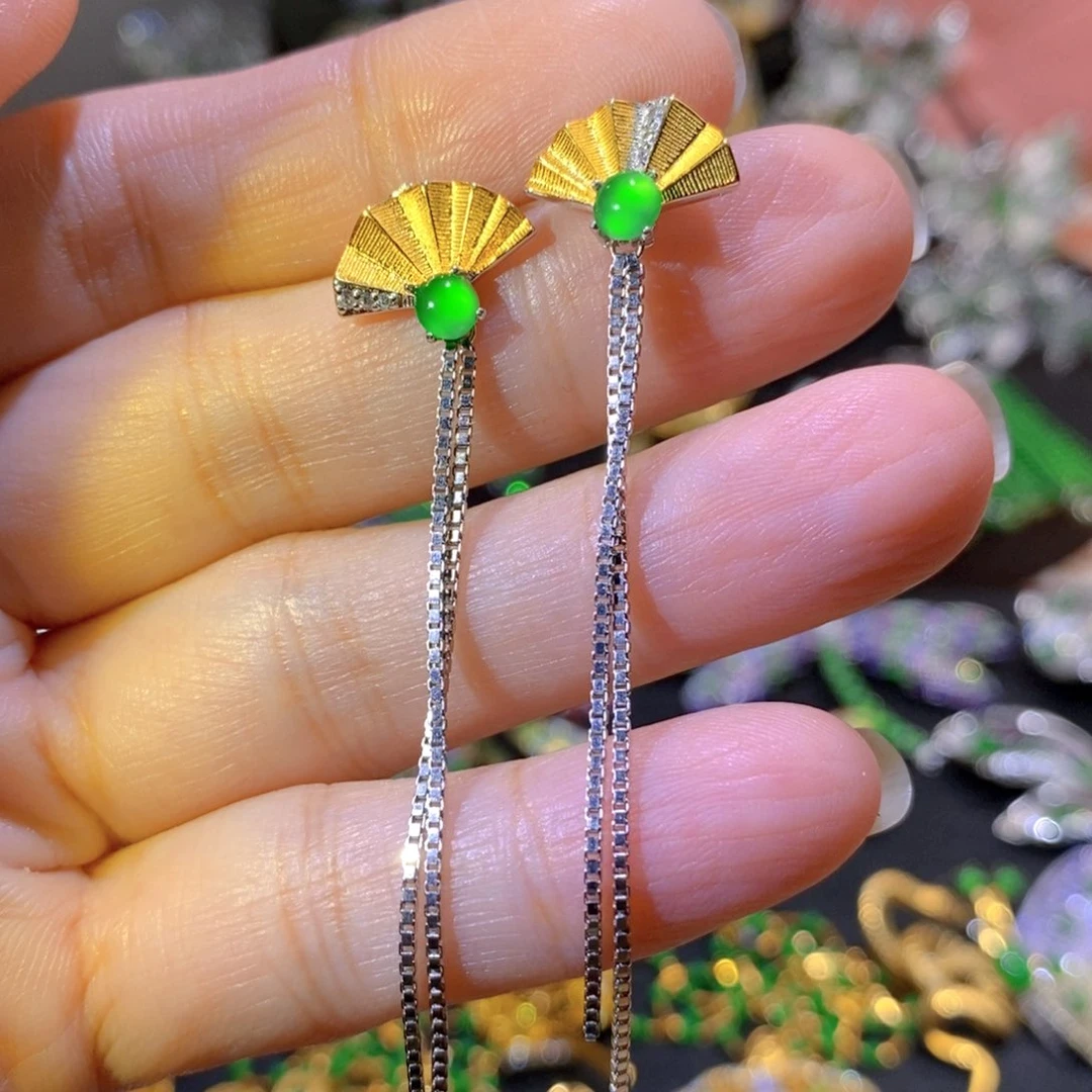 吊坠(不含链)银S925镶嵌翡翠