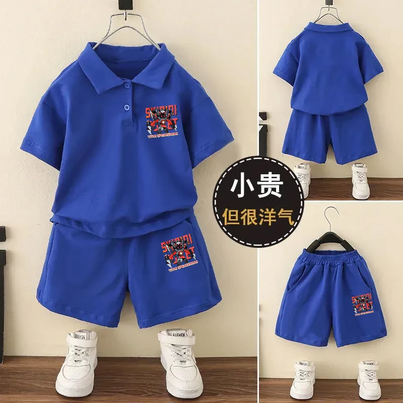 儿童套装夏季男孩POLO衫两件套中大童帅气泰坦衣服男童翻领童装潮