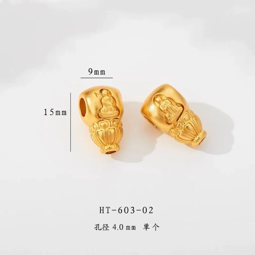铜合金手链 佛身祥云三通大全 莲花无相佛三通隔珠文玩手串配件