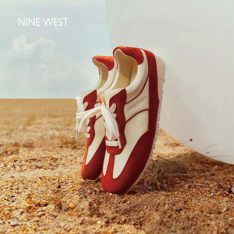 Nine West/玖熙休闲轻便德训鞋女秋季新款百搭运动透气阿甘鞋板鞋