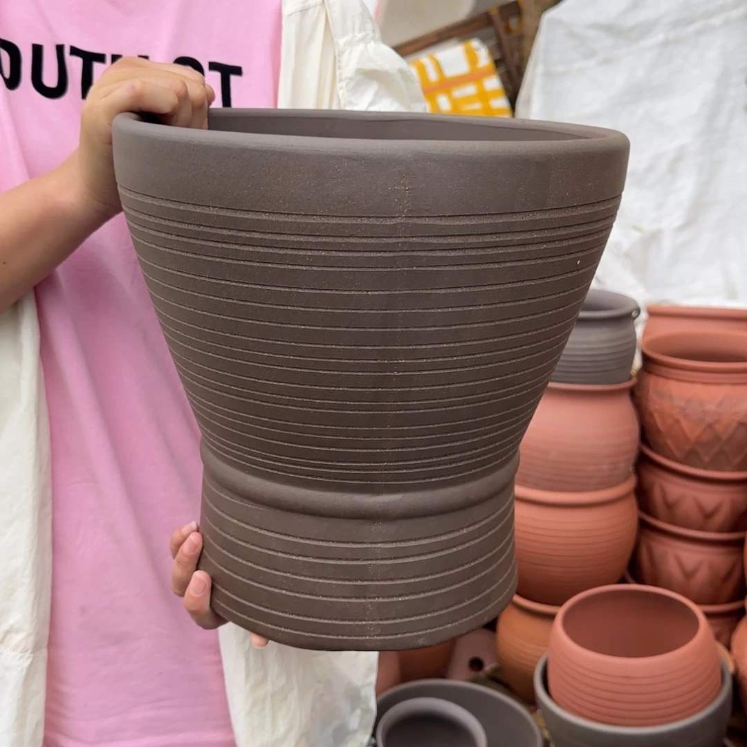 紫砂花盆口30高30宜兴紫砂