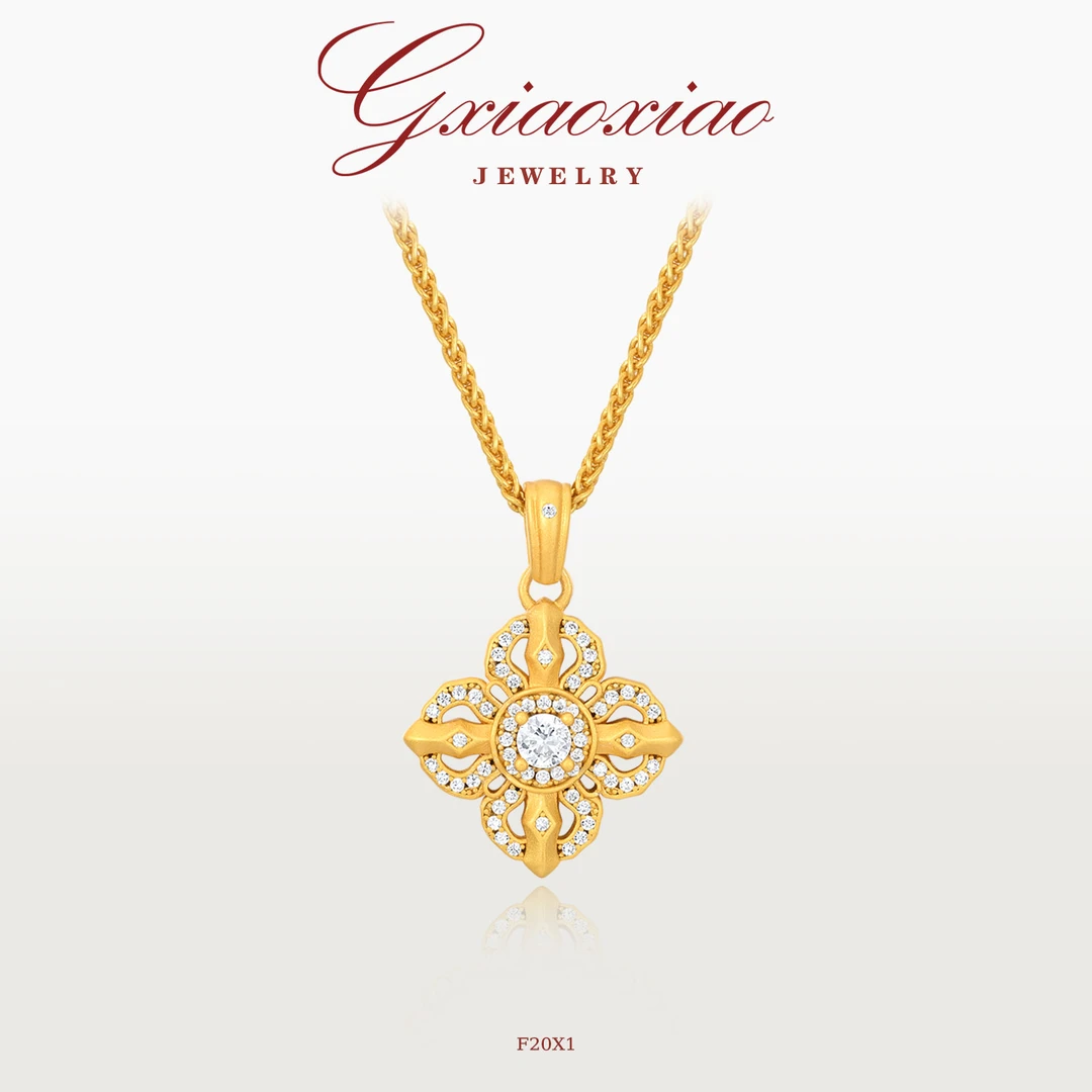 G XIAOXIAO 镀K金 【金刚杵】复古气质时尚高级感项链F20X1