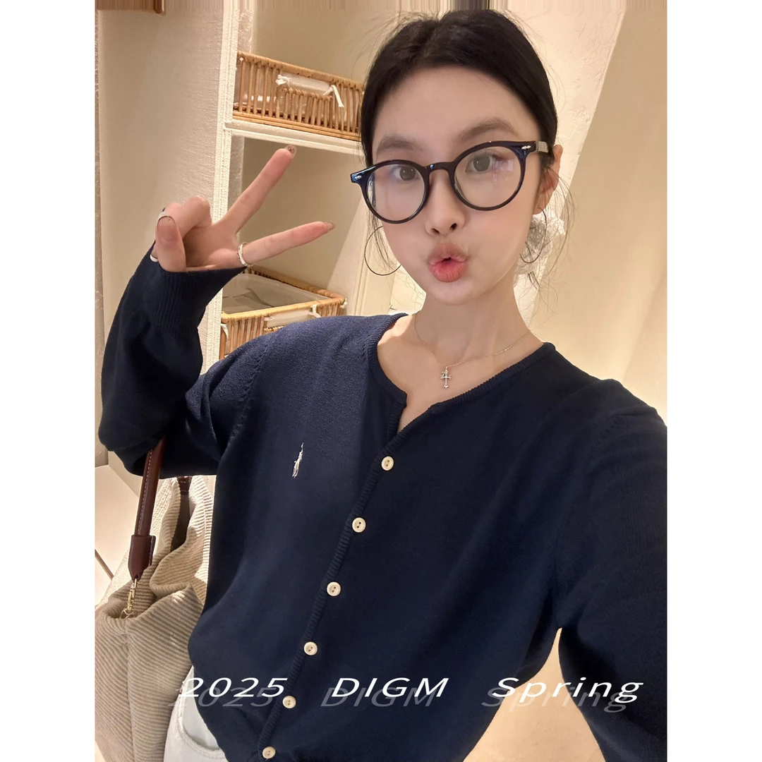 现货新款爆款黑色韩系气质刺绣设计宽松显瘦针织开衫女装81057