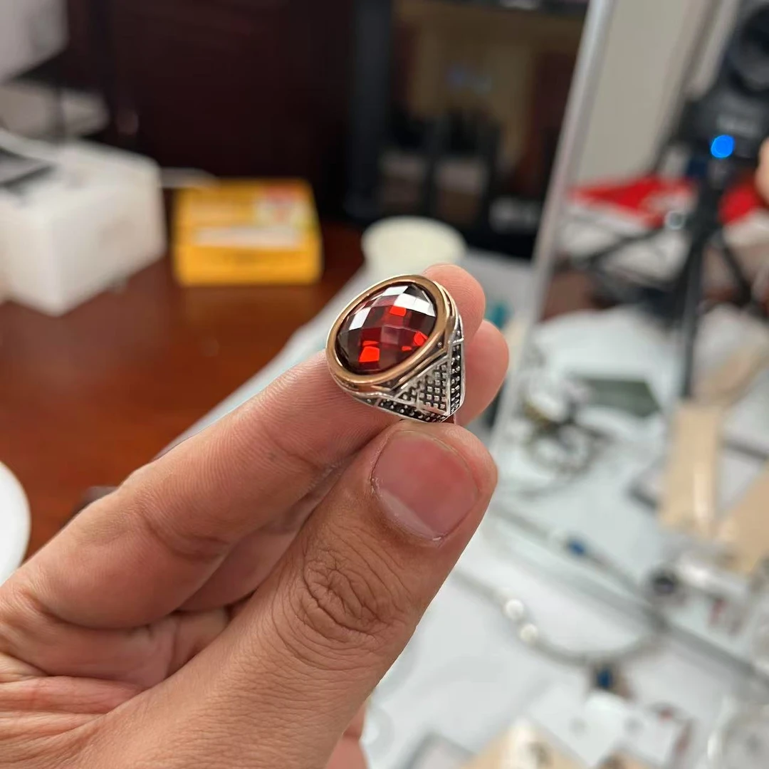 925银莫桑石戒指 爱敏纯银首饰戒指