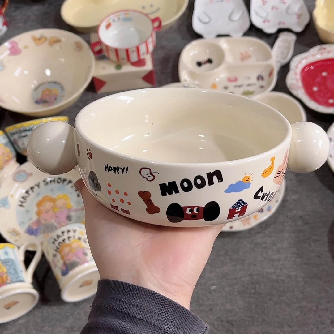 月亮小狗6寸陶瓷餐具