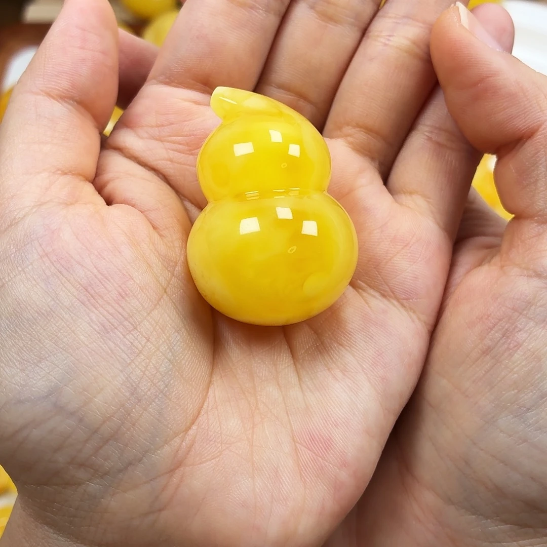 蜜蜡未镶嵌颈饰焦皮浓蜡妖花葫芦