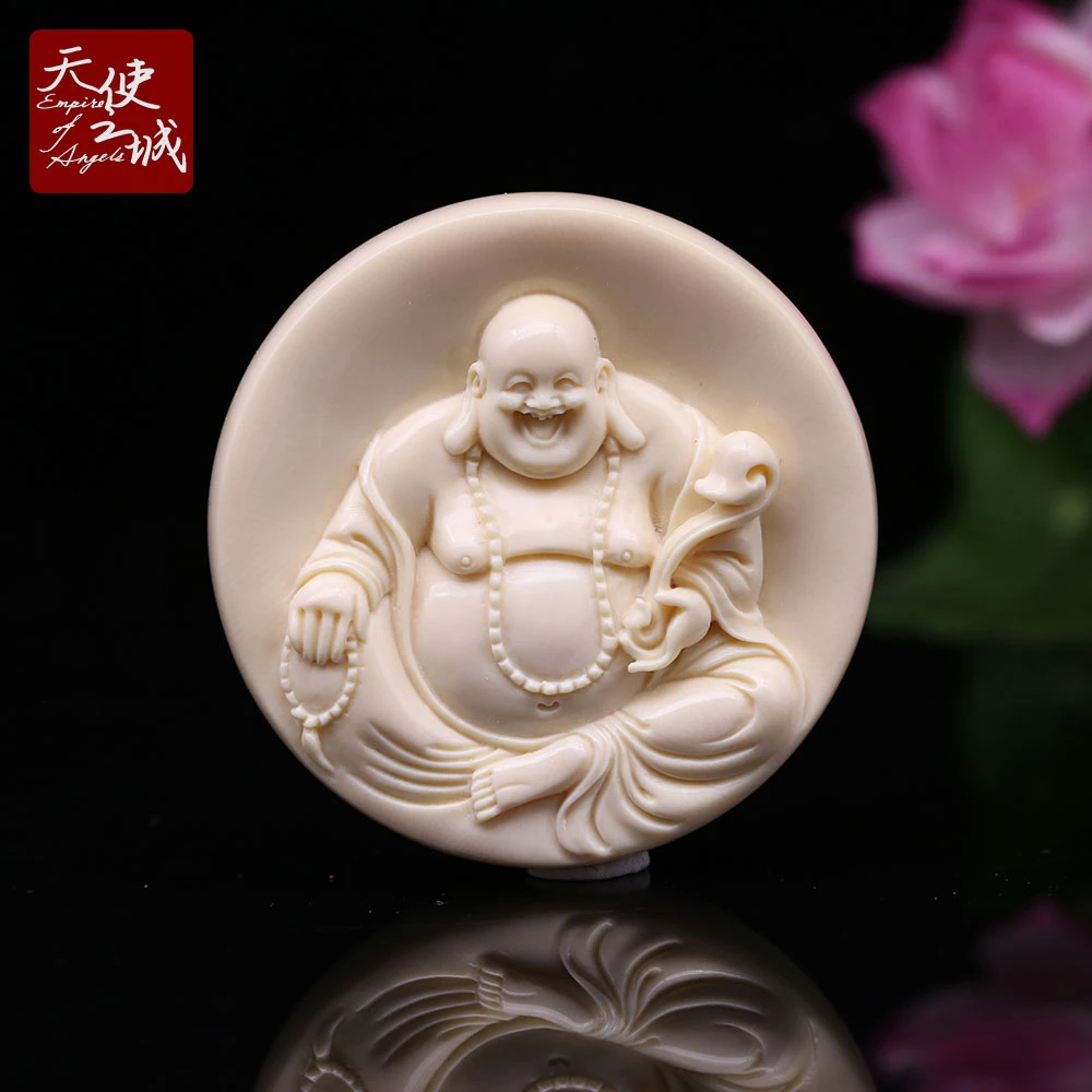 天然猛犸象牙弥勒佛吊坠