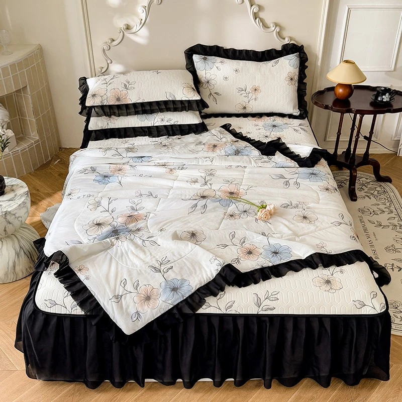 夏季凉感丝乳胶凉席床裙夏凉被薄款夏被空调被空调席被子被芯床席