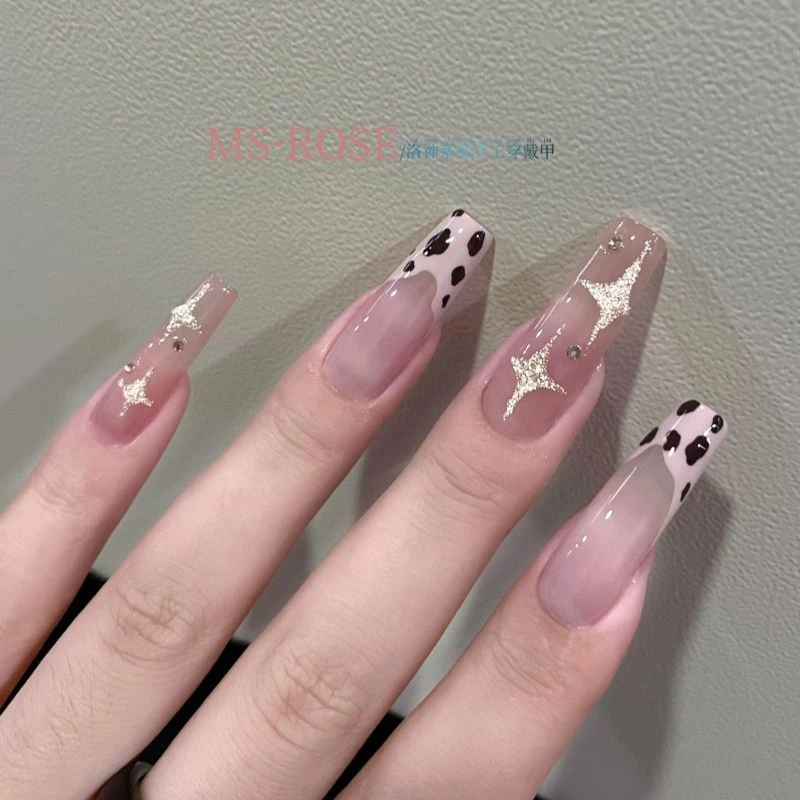 2025娘子纯手工高级穿戴可拆卸美甲爆闪气质猫眼韩系显白富贵新款