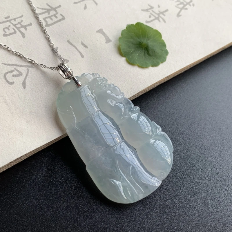 缅甸翡翠吊坠《竹节》D14