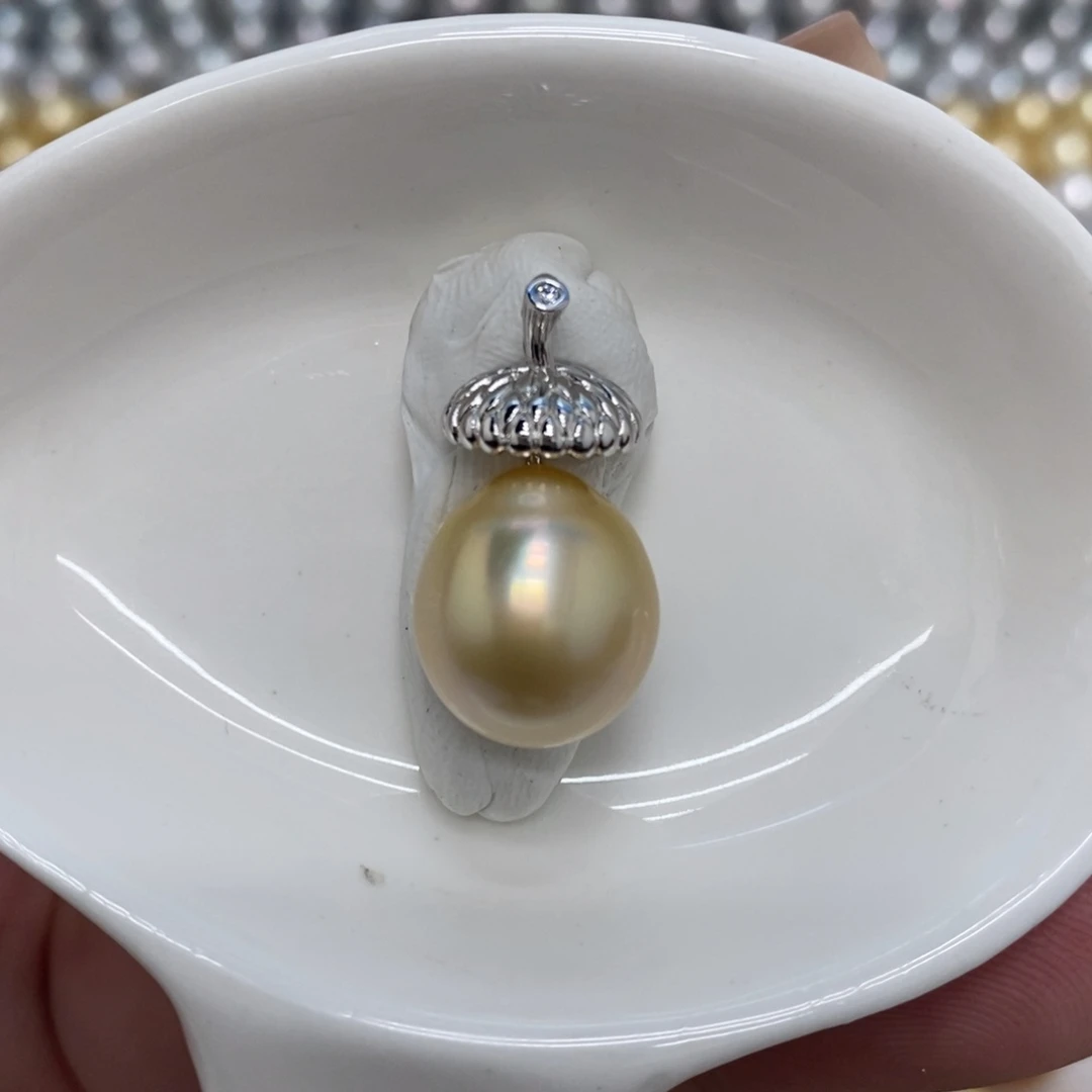 未镶嵌裸珠海水珍珠金珠单珠12.3