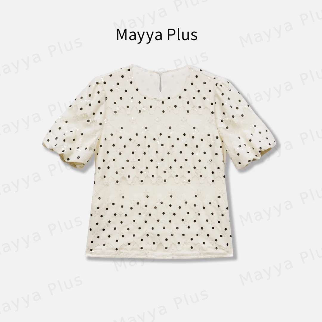 【波点情书】Mayya Plus麦芽定制轻奢气质欧若风梭织上衣32526255
