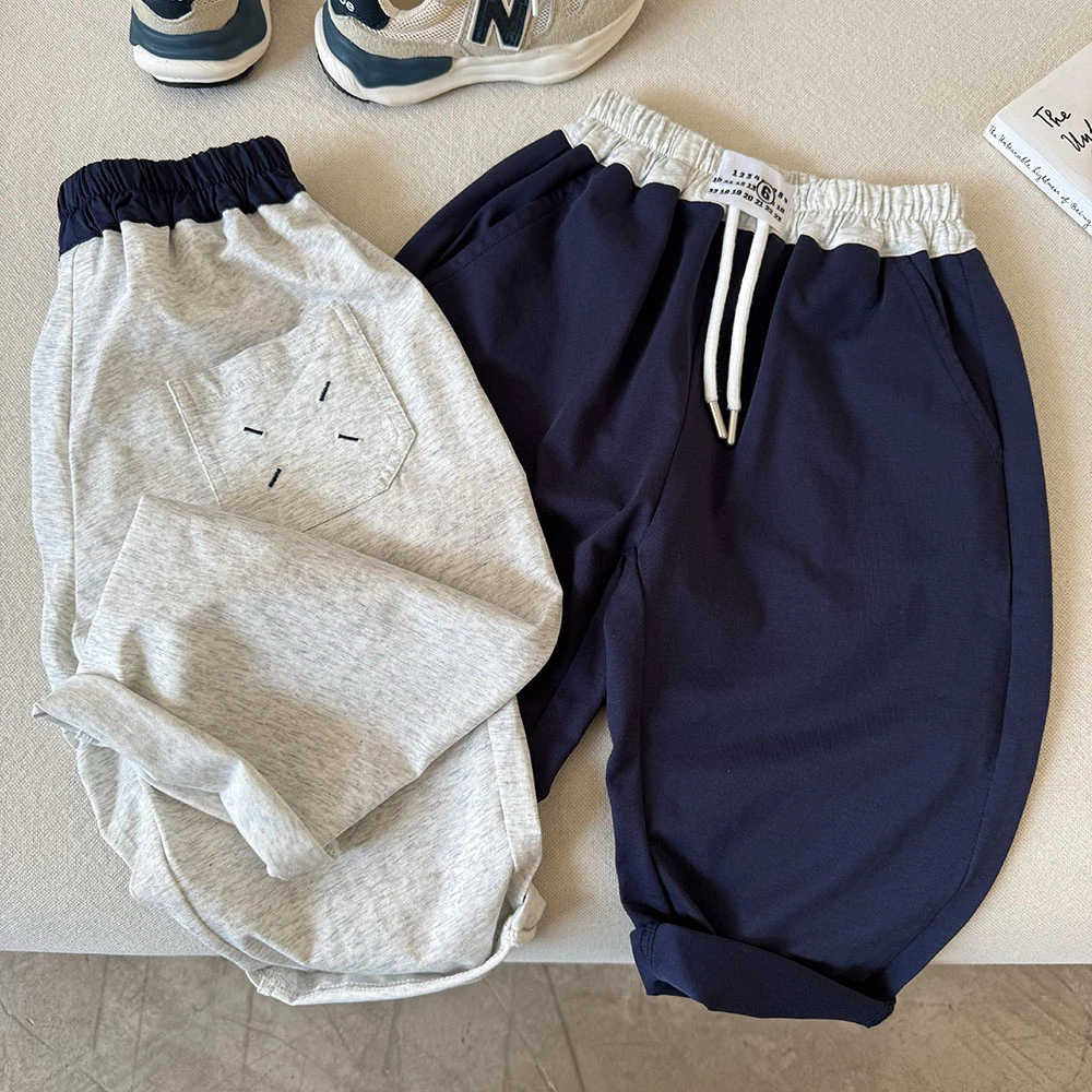 2025夏季新款薄款儿童直筒裤男童休闲裤宽松中小童长裤洋气防蚊裤