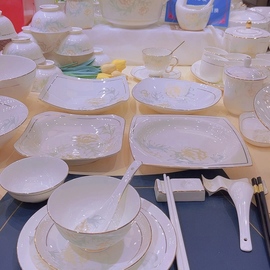 骨瓷描金清雅米饭碗单拍