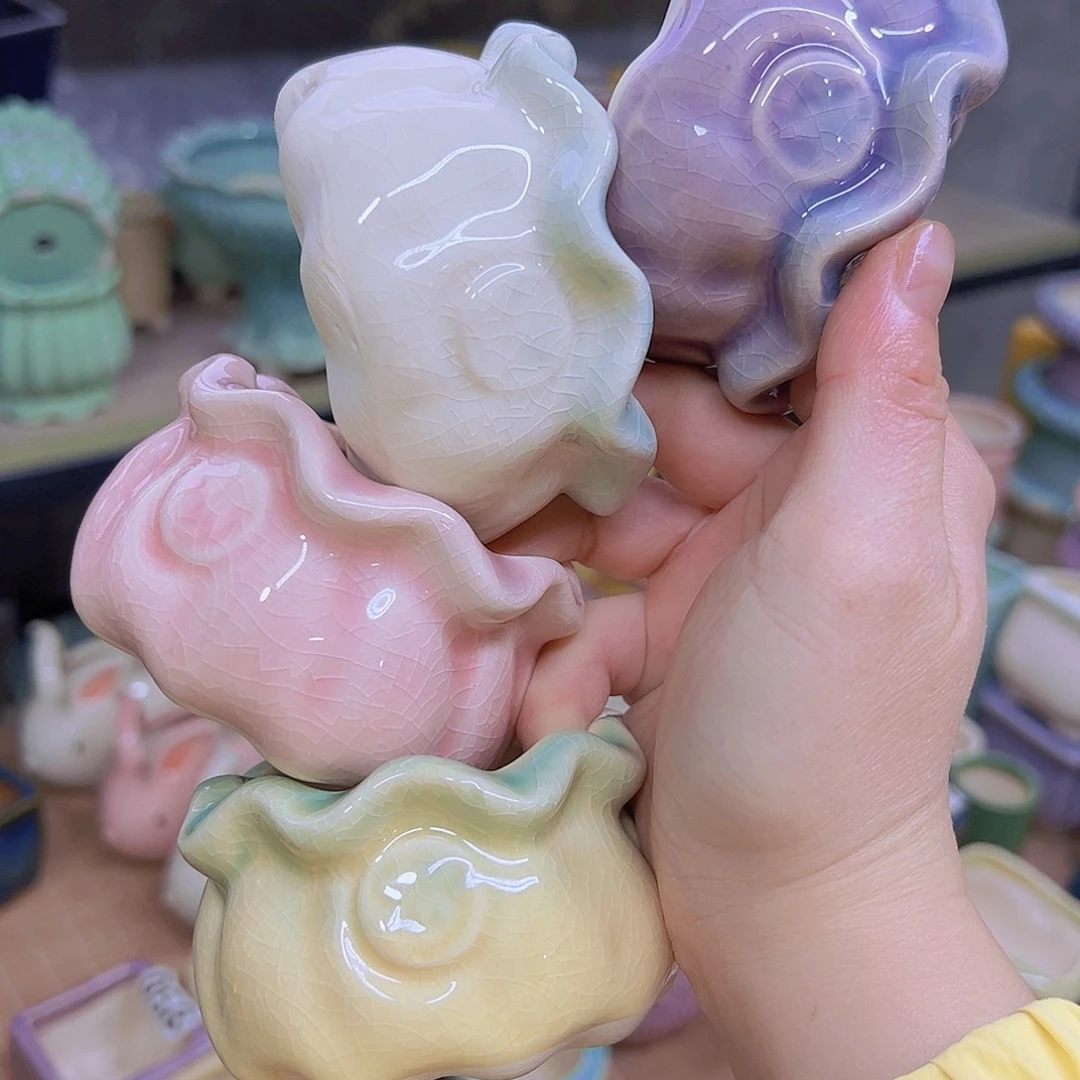 红陶陶瓷花盆当场满12包邮