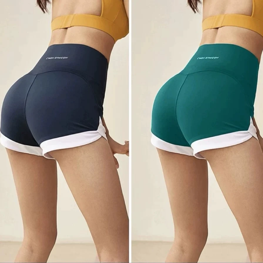 短裤夏季三分跑步短裤女高腰外穿提臀瑜伽裤速干健身短裤骑行裤