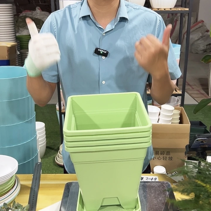 正品方形200口20高22果绿带托4只