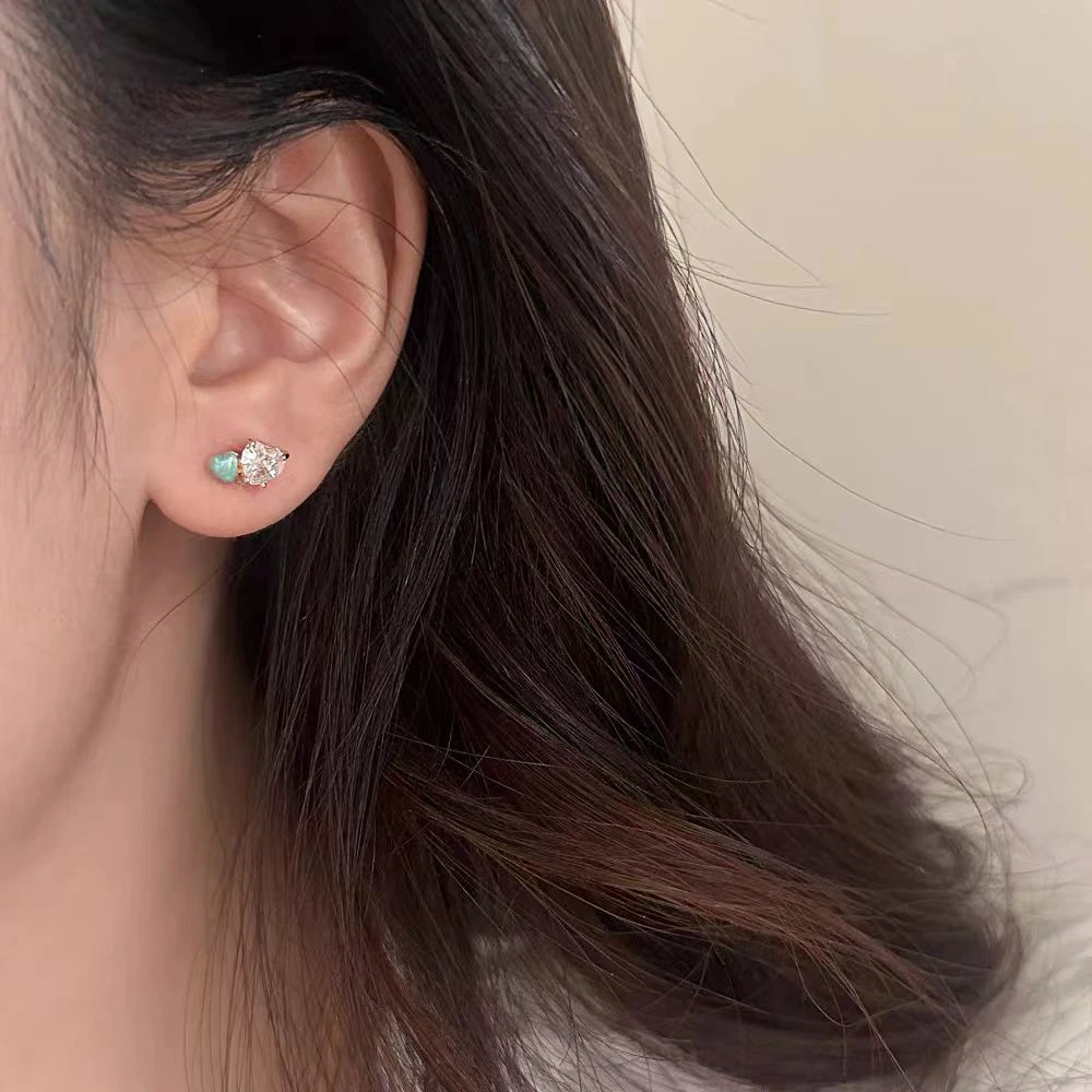 铜合金耳饰 BIBI【双爱心】耳钉EH041