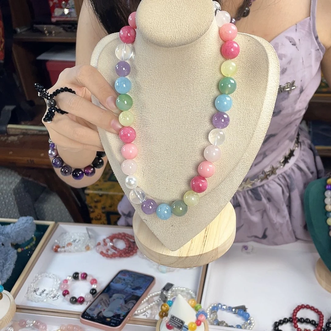 水晶手链银S925镀金镶嵌