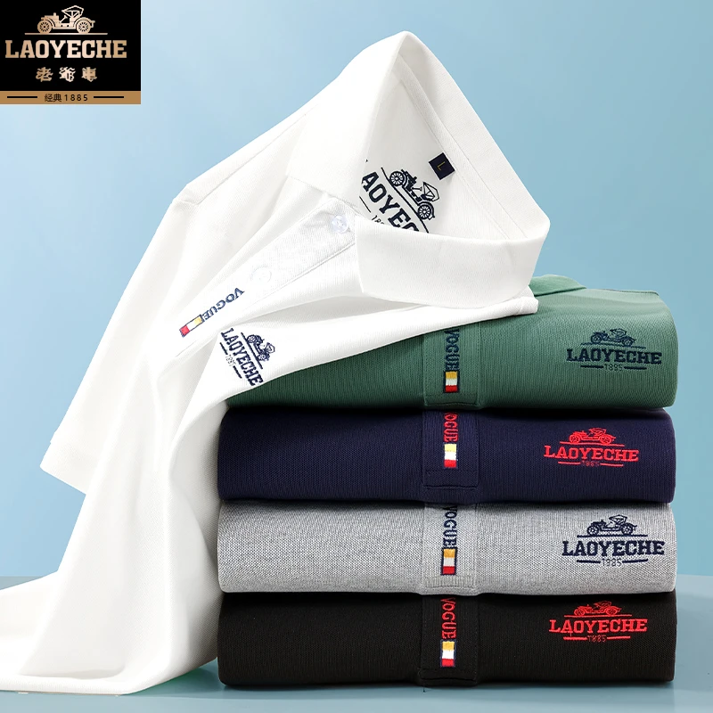 老爷车男士夏季短袖刺绣POLO衫中年爸爸装宽松休闲T恤上衣LYC-818