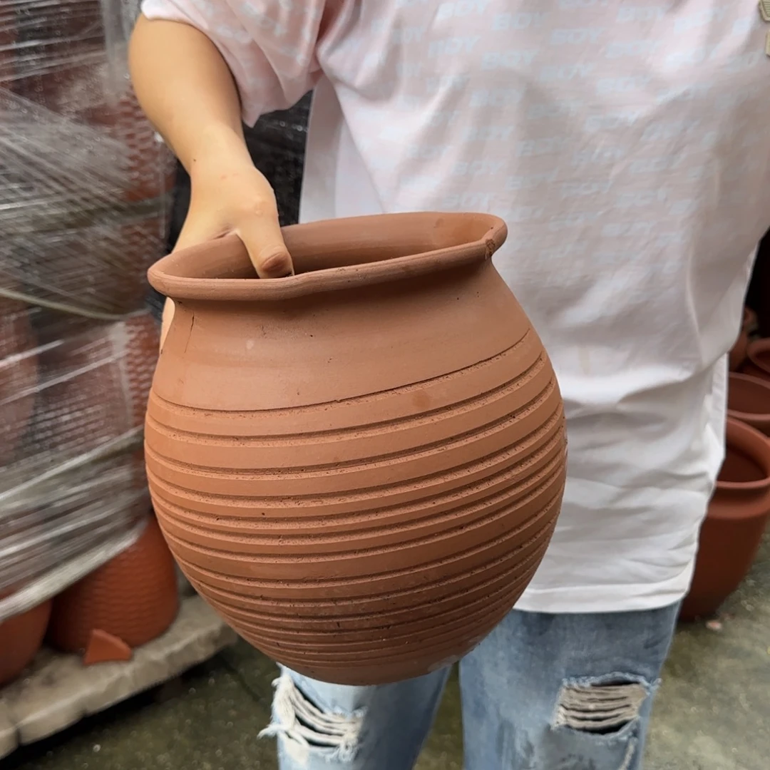 朱泥花盆口20高23宜兴紫砂