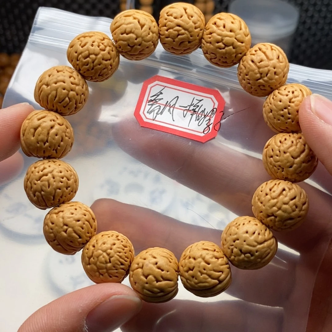 文玩核桃手串象****子金丹桃核16